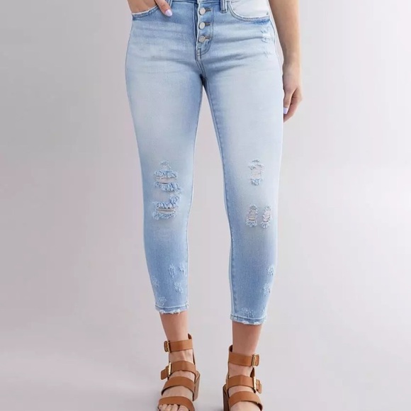 Light Blue Women's Kancan Jeans - Picture 1 of 5